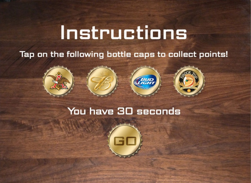 Budlight Beer Bottle Cap Game