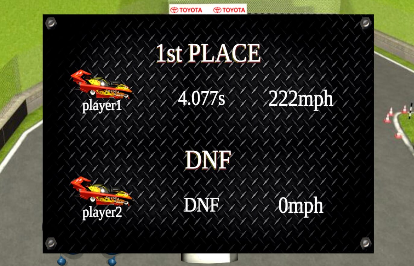 Toyota NHRA - A digital signage game built with HTML5